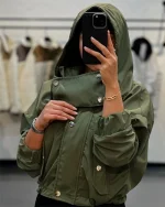 قیمت کاپشن زنانه مدل کلاه دار اسپرت