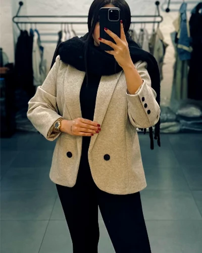 کت یقه انگلیسی فوتر اسپرت زنانه مدل بغل چاک