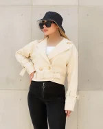 قیمت عمده کت نیم تنه چرم اسپرت زنانه مشکی
