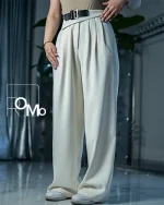 شلوار مازراتی شیک بهاره کمرپهن سگک دار