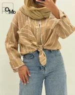 شومیز راه راه پارچه پری