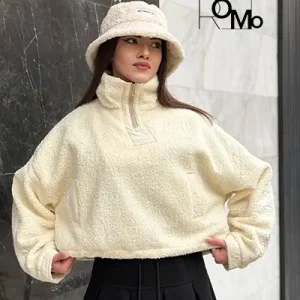 خرید عمده پلیور زنانه نیم زیپ تدی