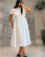 پیراهن بلند زنانه عمده مدل کمرکش Miu Miu