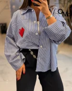 شومیز عمده مدل راه راه نخی دخترانه