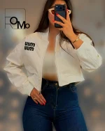 ژاکت چرم زیپ دار زنانه عمده